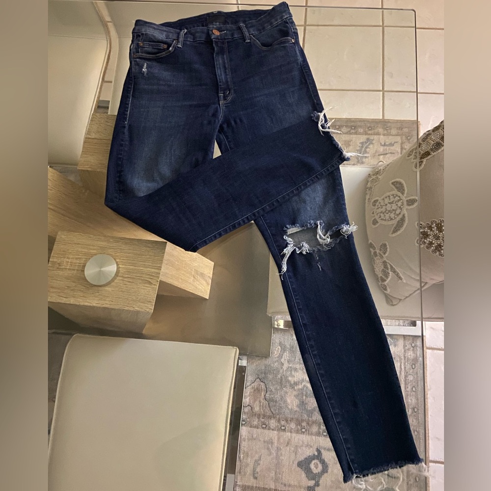 MOTHER jeans high waisted looker ankle fray cat attack size 28 - Picture 2 of 10